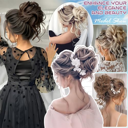 Messy Bun Hair Piece Curly Chignon with Elastic Band