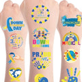 8 Sheets 200+ Down Syndrome Awareness Temporary Tattoos Stickers World Down Syndrome Day Party Decorations Favors 21 March Care Blue Yellow Ribbon Tattoo Stickers Gifts Rewards Supplies
