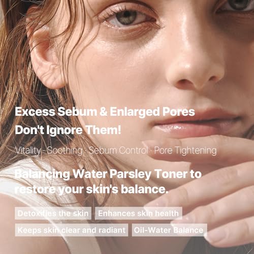ROUME Water Parsley Facial Toner (33,975ppm) - Pore Minimizing & Sebum Control for Oily & Combination Skin, Brightening & Anti-Aging Korean Skincare for Glass Skin, 6.76 fl.oz (200ml)