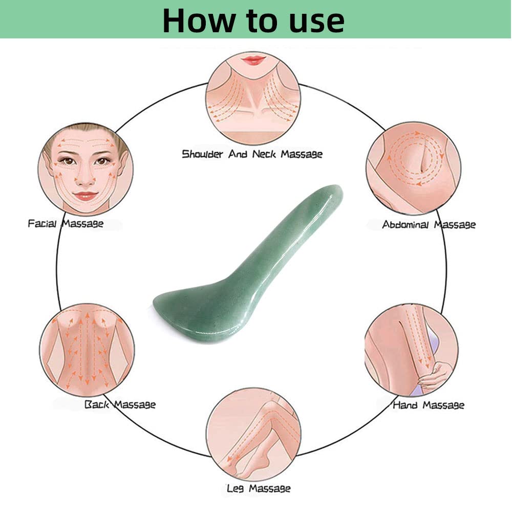 TOP SEWING Gua Sha Facial Tool Natural Jade Stone Massage Board Tools for SPA Acupuncture Therapy Trigger Point Treatment, Gua Sha Scraping