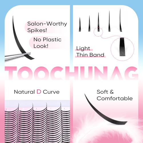 Lash Spikes 320pcs Spiky Clusters 13-21mm D Curve Volume Cluster