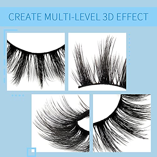 3D Faux Mink Lashes 18mm - 5 Pairs Fluffy False Eyelashes