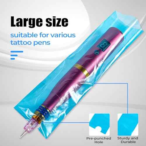 Tattoo Machine Covers with Tape Wrap, 200Pcs Large Pen Bags and 4Pcs Grip Wrap, Tattoo Machine Wrap Covers Pen Sleeves Combination Supplies