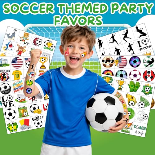 96pc Soccer Ball Temporary Tattoos for Kids Party