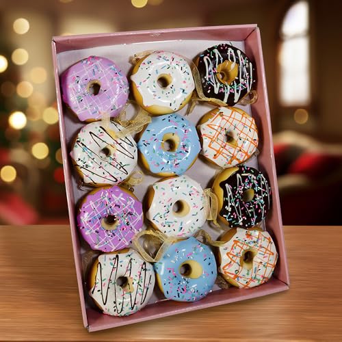 Kurt Adler Donut Ornament (Set of 12), 2.75-Inch