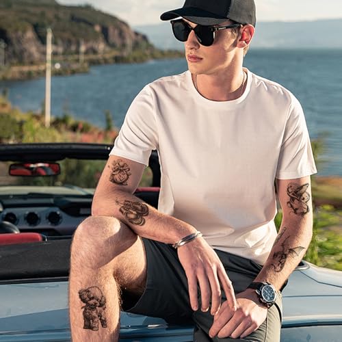 26 Waterproof Temporary Tattoos,4.7 Inches Each.Suitable for Adults and Children,for Use On Chest,Shoulders,Arms,and Legs.Realistic Halloween-Themed Designs.