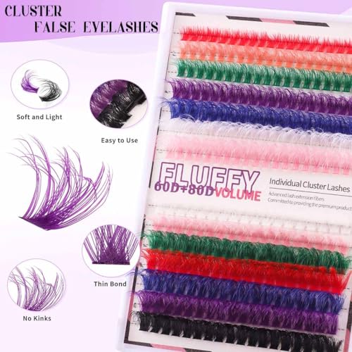 Uranian Colored Lash Clusters 280pcs DIY Extensions 8-16mm