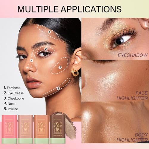 Cream Contour Stick Bronzer - Waterproof, Buildable (03# Rich Glow)