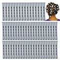 60pcs Perm Rods Hair Rollers Small 0.59in Curlers Gray