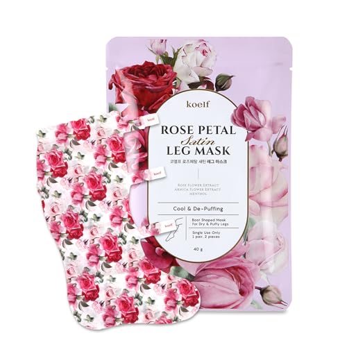 Petitfee Koelf Rose Petal Satin Leg Mask - Cooling & Depuffing (1 Pair)