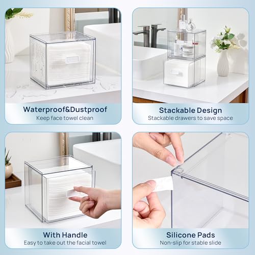 Vtopmart Clear Disposable Facial Towels Holder for XL Towels