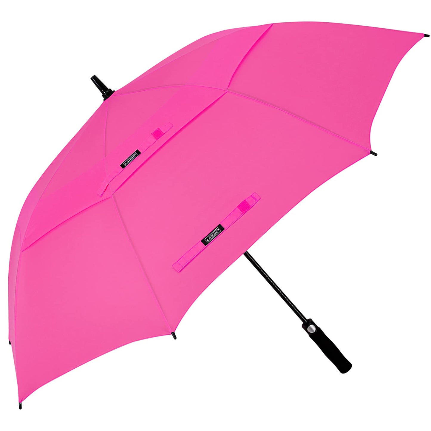 G4Free 62 Inch Automatic Open Golf Long Umbrella Extra Large Oversize Double Canopy Vented Windproof Waterproof Stick Umbrellas(Pink)