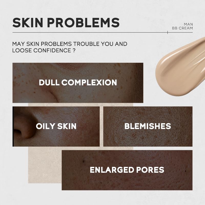AKARY Men's BB Cream SPF 15 PA++ - Full Coverage Foundation