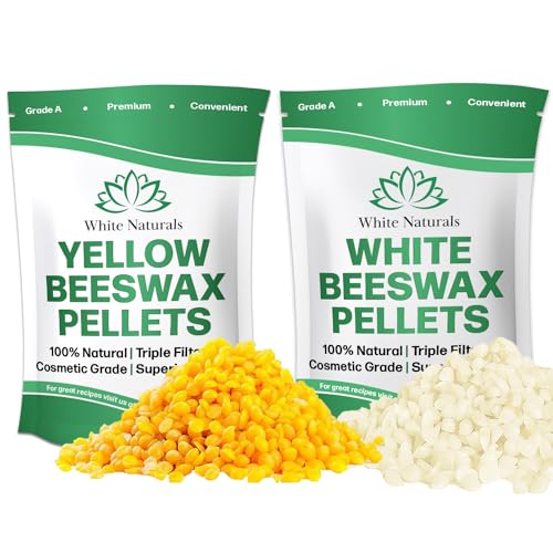 Yellow Beeswax Pellets 5lb, 100% Pure, Natural, Cosmetic Grade, Organic, Bees Wax Pastilles, Triple Filtered, Great For Candle Making, Soaps, Food Wraps, DIY Lip Balms, Sunscreen By White Naturals