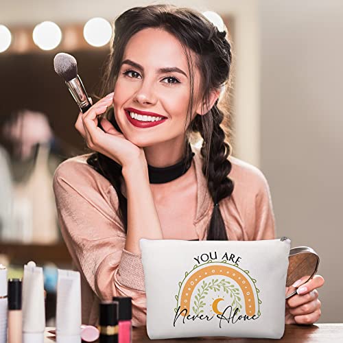 Coume 30 Pcs Inspirational Canvas Makeup Bags Bulk for Women Back to School Appreciation Gift Motivational Cosmetic Bags with Zipper Boho Makeup Pouch for Students Nurse Coworker Office(Rainbow)