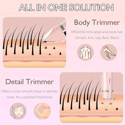 2-in-1 Bikini Trimmer & Body Shaver - Waterproof, Cordless, Pink