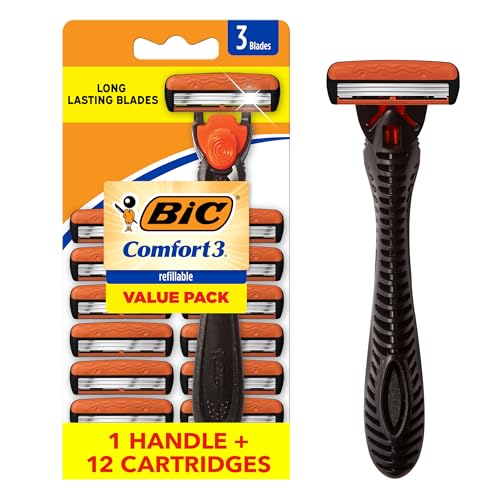 BIC Comfort 3 Refillable Razor Kit - 1 Handle & 12 Cartridges