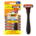 BIC Comfort 3 Refillable Razor Kit - 1 Handle & 12 Cartridges