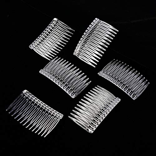 Pangda 10-Pack Clear Hair Comb Clips – 14-Tooth Bridal Veil Combs