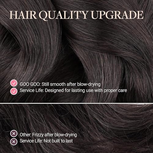 GOO GOO Clip in Hair Extensions 18 Inch 120g Remy Human Hair