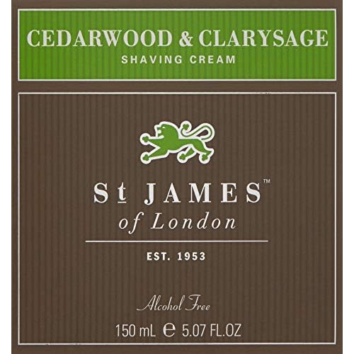 St James of London Cedarwood & Clarysage Shave Cream Jar, 5.07oz