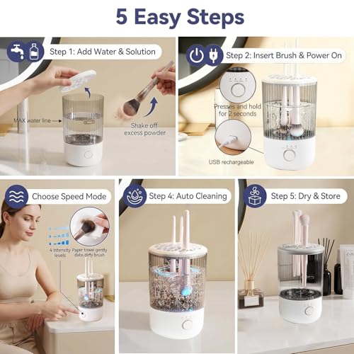 Electric Makeup Brush Cleaner Machine | 360° Rotating