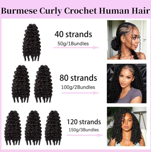 Burmese Curly Crochet Hair 18inch - Miracle Knots for Black Women