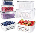 Freshmage 5-Pack Produce Container Set with Colander - Leakproof