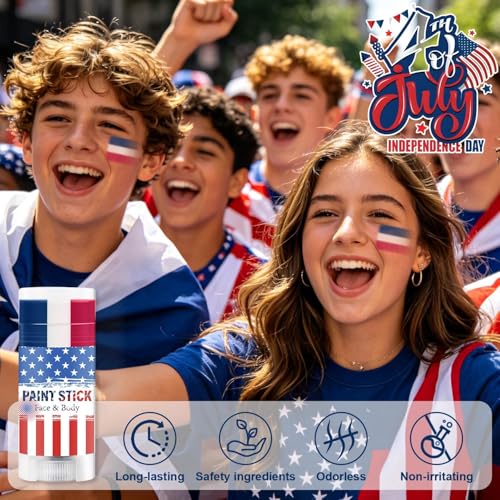 DEERELF USA 01 Face Paint Stick for World Cup Independence Day & Sports Fans