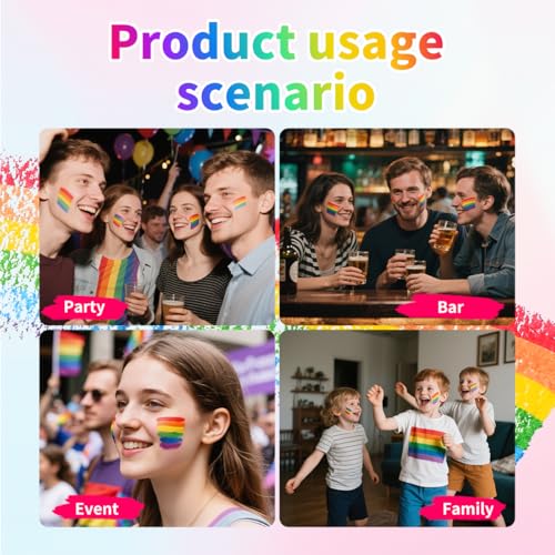 Rainbow Face Paint Sticks 3-Pack – Pride Makeup Kit