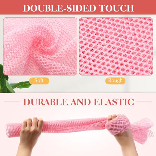Sunnyray 100 Pcs African Net Sponge Bulk, Long Bath Sponge Net Exfoliating Shower Body Scrubber Back Scrubber Skin Smoother for Daily Home Use, Beauty Salons, Spa Clubs, Nail Salons(Fresh Colors)