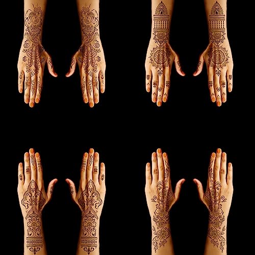 Henna Tattoo Stencil Kit - 12 Sheets Hand Forearm Templates