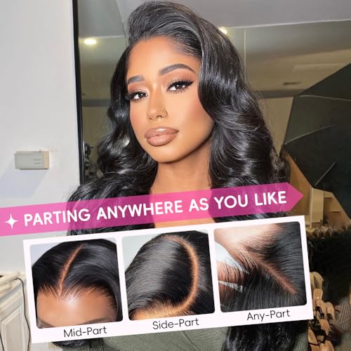 YUNXING 13x6 Body Wave Lace Front Wig 30 Inch 200% Density