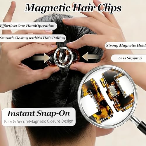 Magnetic Hair Clips for Women - Strong Hold No-Slip Styling