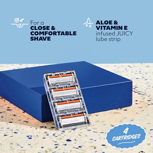 Dollar Shave Club | 6 Blade Razor Refills (4 Pack) and Shave Butter 3 ounce | 6 Stainless Steel Blades for a Close & Comfortable Shave | Razors for Men