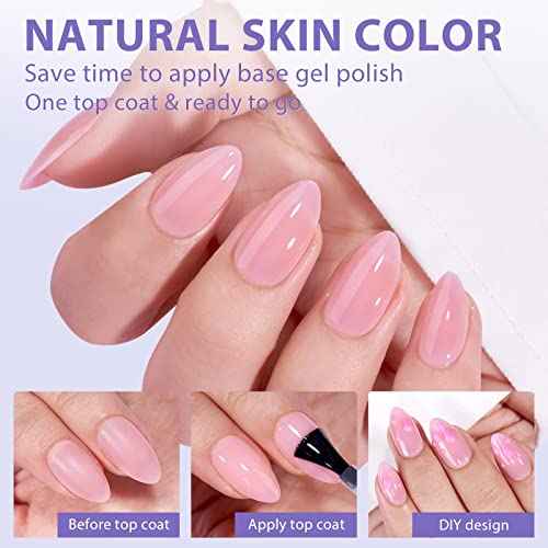 BTArtbox XCOATTIPS Natural Nail Tips Matte -Short Almond Press On Nails Pink, Long Lasting Soft Gel Nails False Nail, Soak Off Acrylic Fake Nails Extensions for Nail Art DIY
