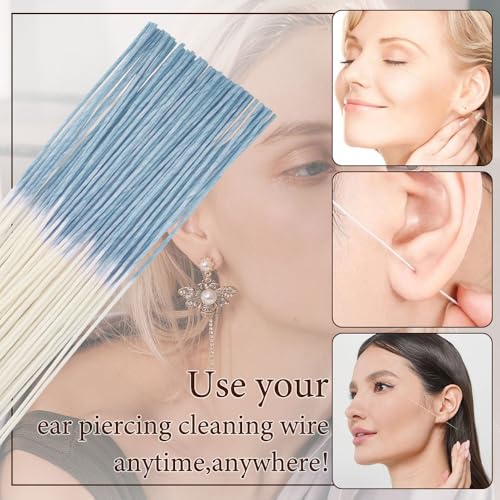 Mixed-Color Ear Piercing Floss Cleaner Set - 180PCS Ear Hole Cleaning Tool