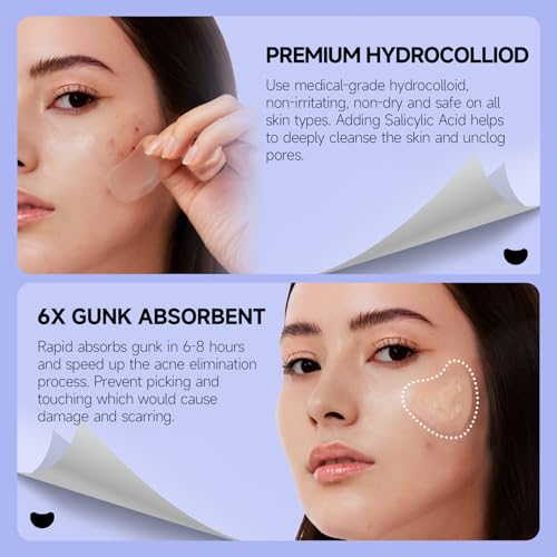 Dazzlook 36 Pack Ultra Pimple Patches Variety Set with Salicylic Acid - Discreet Acne Spot Covers for Face & Skin