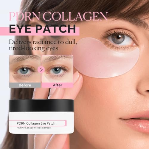 SHEEYOON Collagen Eye Patches with PDRN & Niacinamide - 30 Pairs, Under Eye Dark Circles & Fine Lines Treatment
