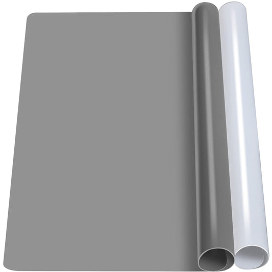 LEORBO Silicone Mat, 2 Pack Silicone Mats for Resin, 15.7"x 11.7" Silicone Sheets for Resin Molds, Silicone Mats for Crafts, Resin Paint Clay Mat, Gray & Clear Silicone Mat, Resin Casting Molds