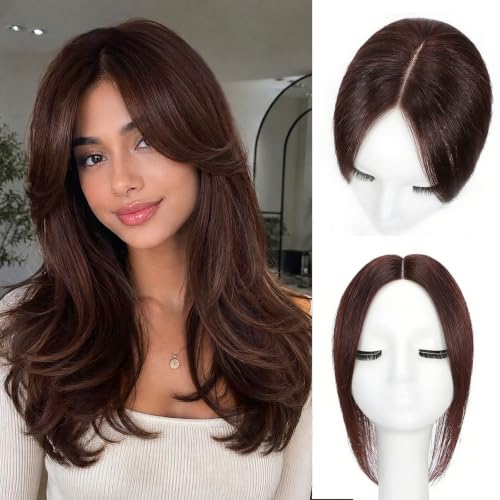 Matriarchs 360° Human Hair Topper 12" Curtain Bangs Clip-In