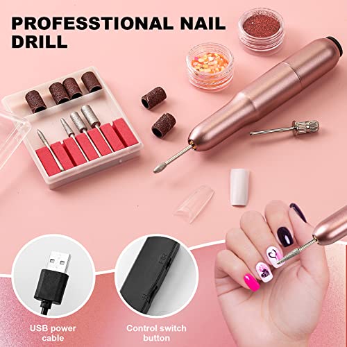 Professional Acrylic Nail Kit with UV Light, Gel Polish, Drill, Art Tips & Decoration - DIY Nail Art Tool & Supplies