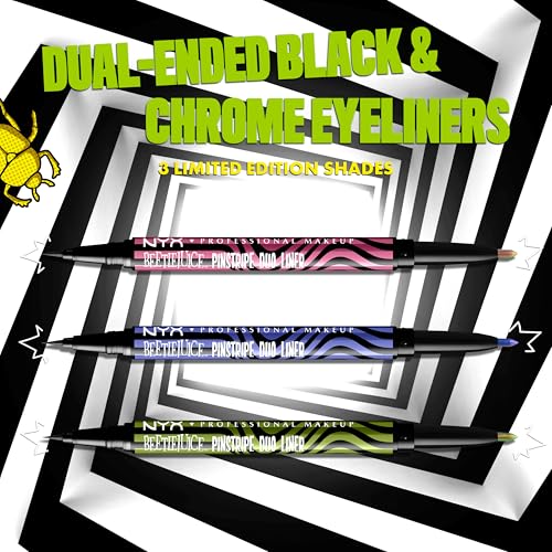 NYX Beetlejuice Dual-Ended Eyeliner - Black Liquid & Chrome