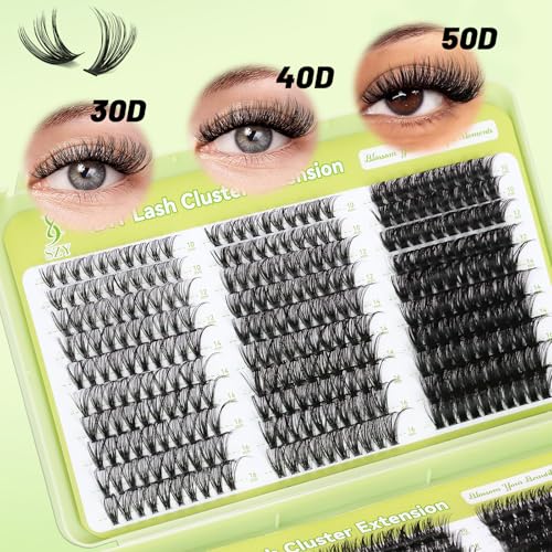 Lash Clusters Kit 570pcs 6 Styles D Curl Wispy Eyelashes with Bond Seal