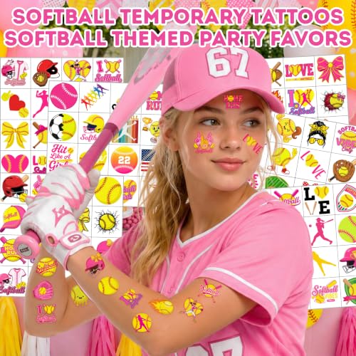 96 Softball Temporary Tattoos - Party Favors & Prizes
