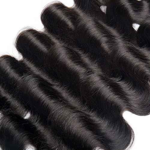 Augfst Brazilian Virgin Human Hair Bundles 10 12 14 Inch Body Wave Bundles Human Hair Natural Color Inch 12A Unprocessed Sewn In Quick Weave for Black Women