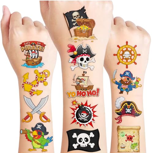 96 Pirate Temporary Tattoos - Party Favors & Classroom Rewards