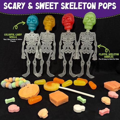 Skeleton Lollipops - 24 Individually Wrapped Halloween Candy