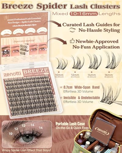 Spider Lash Clusters D Curl 10-16mm Wispy Eyelash Extensions