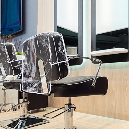 Hoolerry 4-Piece Clear Salon Chair Covers with White Edges